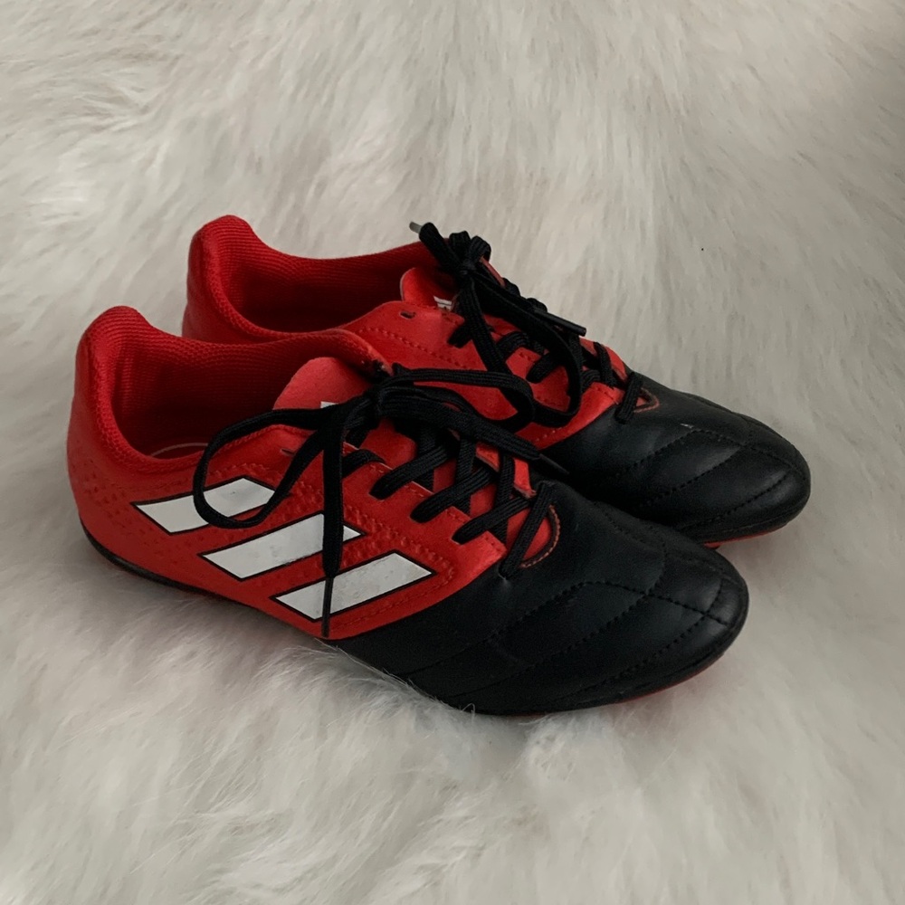 adidas Kids Black and Red Football Cleats